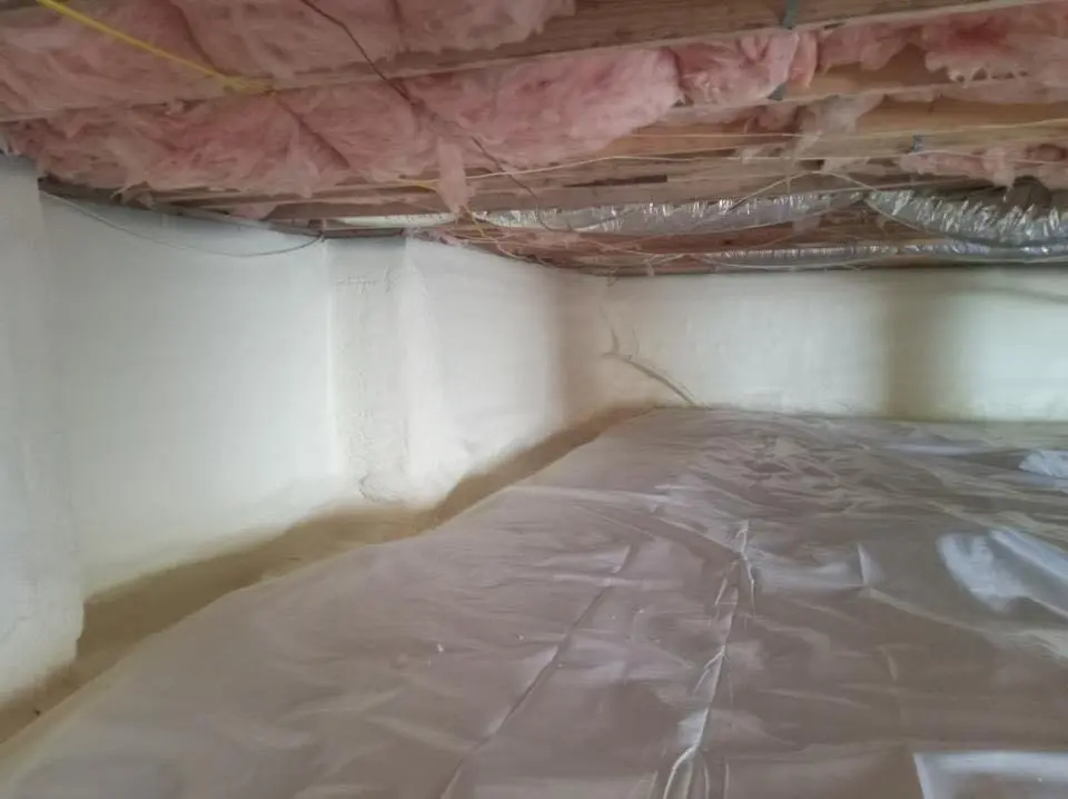 Crawl space encapsulation with closed-cell spray foam for Attic Insulation in Wilson